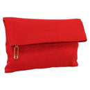 FENDI Zucca Canvas Clutch Bag Red Gold Auth 200728A-1