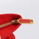 FENDI Zucca Canvas Clutch Bag Red Gold Auth 200728A-8
