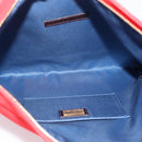 FENDI Zucca Canvas Clutch Bag Red Gold Auth 200728A-10