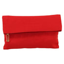FENDI Zucca Canvas Clutch Bag Red Gold Auth 200728A-13