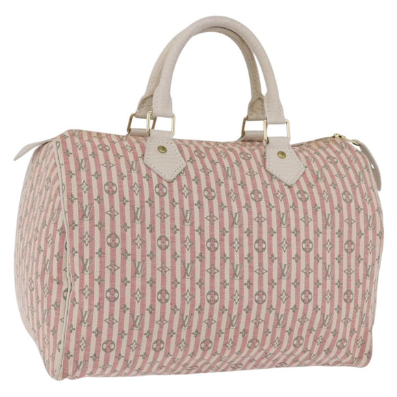 LOUIS VUITTON Mini Lin Croisette Speedy 30 Hand Bag Pink M95501 LV Auth 200729A
