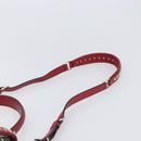 VALENTINO Rock Studs Hand Bag Leather 2way Red Gold Auth 200731V-15