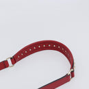 VALENTINO Rock Studs Hand Bag Leather 2way Red Gold Auth 200731V-16
