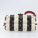 VALENTINO Rock Studs Hand Bag Leather 2way Red Gold Auth 200731V-5