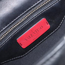 VALENTINO Rock Studs Hand Bag Leather 2way Red Gold Auth 200731V-10