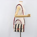 VALENTINO Rock Studs Hand Bag Leather 2way Red Gold Auth 200731V-29