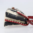 VALENTINO Rock Studs Hand Bag Leather 2way Red Gold Auth 200731V-3