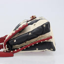 VALENTINO Rock Studs Hand Bag Leather 2way Red Gold Auth 200731V-4