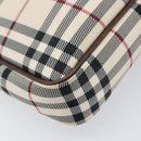 BURBERRY Nova Check Shoulder Bag Canvas Beige Silver Auth 200733-15
