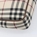 BURBERRY Nova Check Shoulder Bag Canvas Beige Silver Auth 200733-9