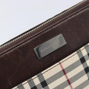 BURBERRY Nova Check Shoulder Bag Canvas Beige Silver Auth 200733-17