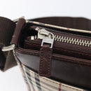 BURBERRY Nova Check Shoulder Bag Canvas Beige Silver Auth 200733-10