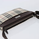 BURBERRY Nova Check Shoulder Bag Canvas Beige Silver Auth 200733-6