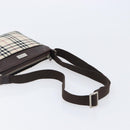 BURBERRY Nova Check Shoulder Bag Canvas Beige Silver Auth 200733-7