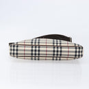 BURBERRY Nova Check Shoulder Bag Canvas Beige Silver Auth 200733-5