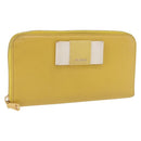 Miu Miu Long Wallet Leather Yellow Gold Auth 200735A-1