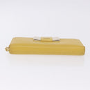 Miu Miu Long Wallet Leather Yellow Gold Auth 200735A-9