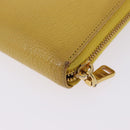 Miu Miu Long Wallet Leather Yellow Gold Auth 200735A-17