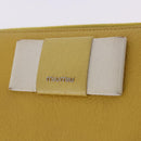 Miu Miu Long Wallet Leather Yellow Gold Auth 200735A-19