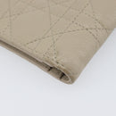 Christian Dior Cannage Caro Dahlia Wallet Lamb Skin Beige Gold Auth 200738A-11