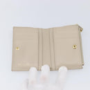 Christian Dior Cannage Caro Dahlia Wallet Lamb Skin Beige Gold Auth 200738A-13