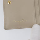 Christian Dior Cannage Caro Dahlia Wallet Lamb Skin Beige Gold Auth 200738A-14