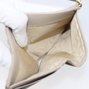 Christian Dior Cannage Caro Dahlia Wallet Lamb Skin Beige Gold Auth 200738A-19
