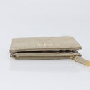 Christian Dior Cannage Caro Dahlia Wallet Lamb Skin Beige Gold Auth 200738A-6