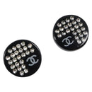 CHANEL Earring plastic Black CC Auth 200741V-1