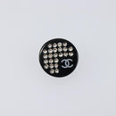 CHANEL Earring plastic Black CC Auth 200741V-2