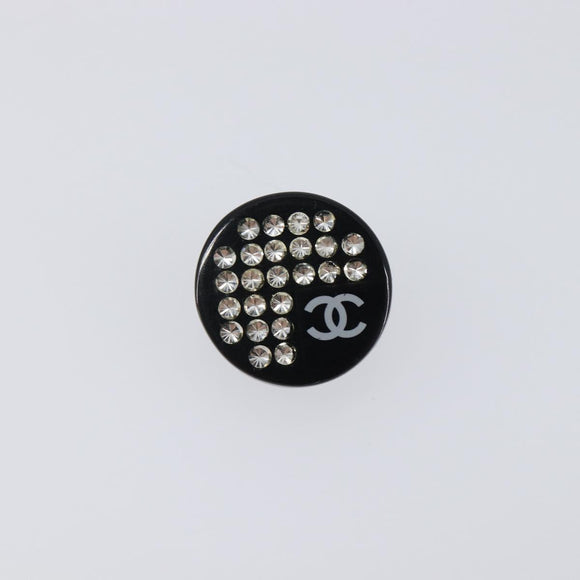 CHANEL Earring plastic Black CC Auth 200741V