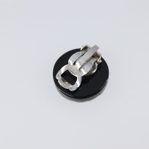 CHANEL Earring plastic Black CC Auth 200741V