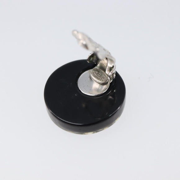 CHANEL Earring plastic Black CC Auth 200741V