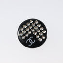CHANEL Earring plastic Black CC Auth 200741V-7
