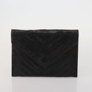 SAINT LAURENT Hand Bag Leather 2 Set Black Auth 200742-10