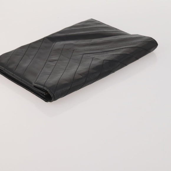 SAINT LAURENT Hand Bag Leather 2 Set Black Auth 200742