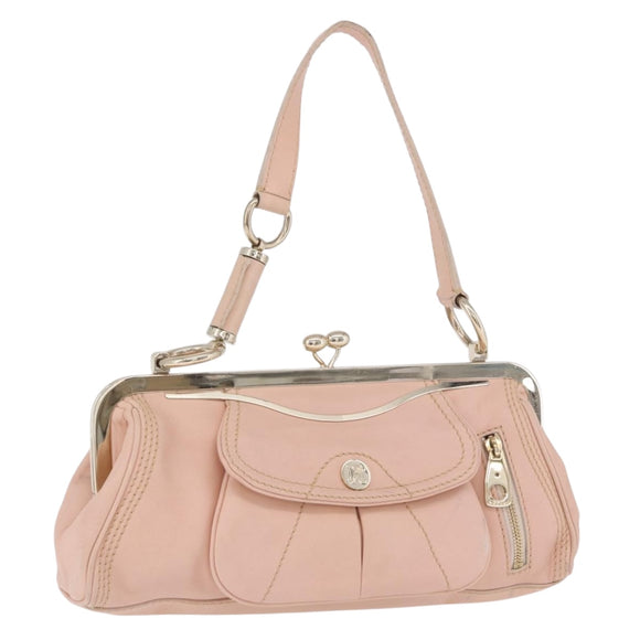 CELINE Shoulder Bag Leather Pink Gold Auth 200745V