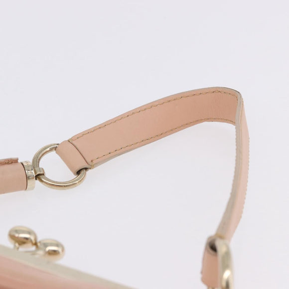 CELINE Shoulder Bag Leather Pink Gold Auth 200745V