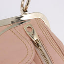CELINE Shoulder Bag Leather Pink Gold Auth 200745V-23