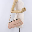 CELINE Shoulder Bag Leather Pink Gold Auth 200745V-36