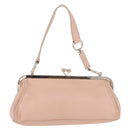 CELINE Shoulder Bag Leather Pink Gold Auth 200745V-4