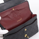 CHANEL Matelasse 25 Chain Shoulder Bag Lamb Skin Black Gold CC Auth 200746V-16