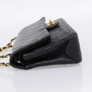 CHANEL Matelasse 25 Chain Shoulder Bag Lamb Skin Black Gold CC Auth 200746V-4