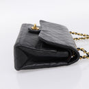 CHANEL Matelasse 25 Chain Shoulder Bag Lamb Skin Black Gold CC Auth 200746V-5