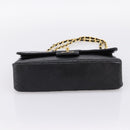 CHANEL Matelasse 25 Chain Shoulder Bag Lamb Skin Black Gold CC Auth 200746V-9