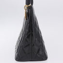CHANEL Matelasse Reprint Tote Bag Patent Leather Black Gold CC Auth 200752-5