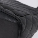 CHANEL Matelasse Reprint Tote Bag Caviar Skin Black Silver CC Auth 200753V-13