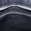 CHANEL Matelasse Reprint Tote Bag Caviar Skin Black Silver CC Auth 200753V-15