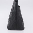 CHANEL Matelasse Reprint Tote Bag Caviar Skin Black Silver CC Auth 200753V-4
