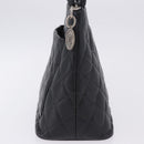 CHANEL Matelasse Reprint Tote Bag Caviar Skin Black Silver CC Auth 200753V-5